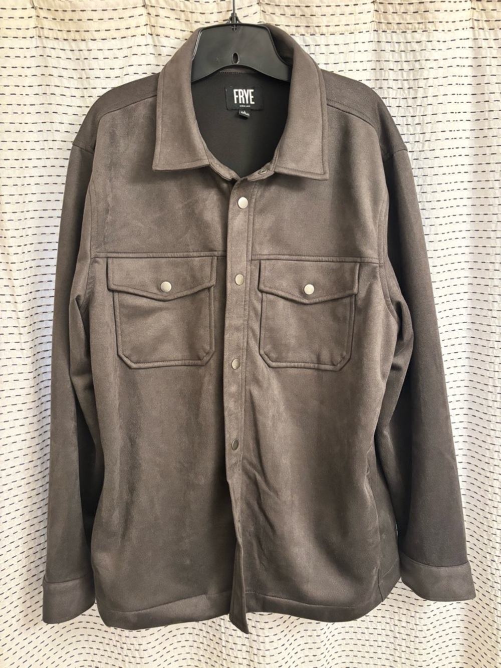 FRYE Men's Gray Suede Shirt Jacket